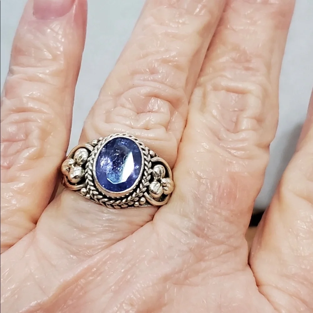 Artisan Rough Cut Tanzanite In SS Ring Sz 8 (NWOT) New Without Tags - Picture 13 of 16